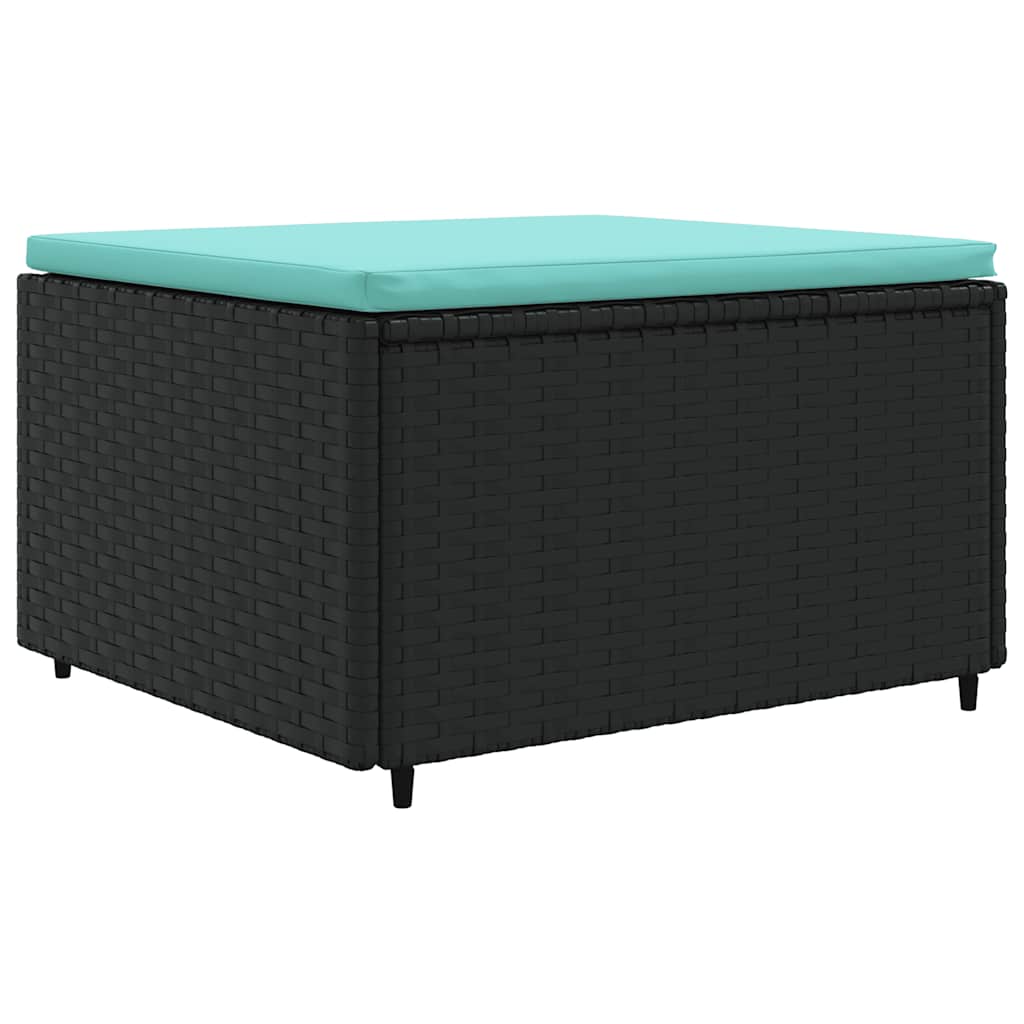 Set Mobili da Giardino 6 pz con Cuscini in Polyrattan Nero