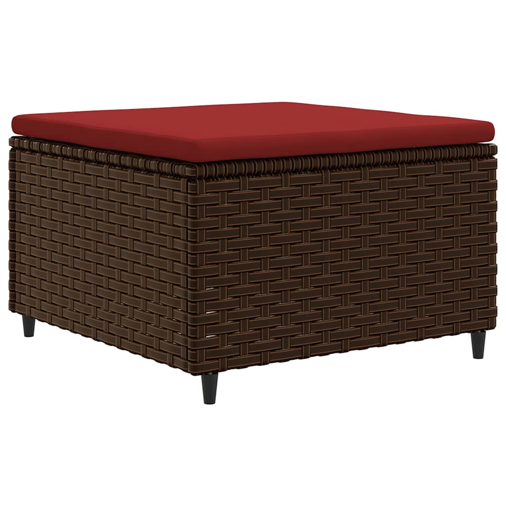 Set Mobili da Giardino 6pz con Cuscini in Polyrattan Marrone