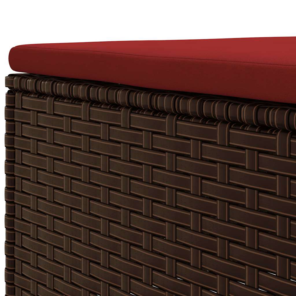 Set Mobili da Giardino 6pz con Cuscini in Polyrattan Marrone