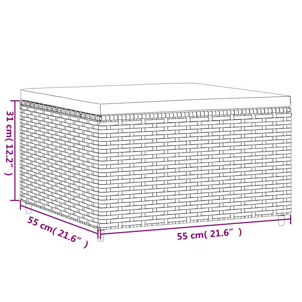 Set Divani da Giardino 6 pz con Cuscini in Polyrattan Grigio