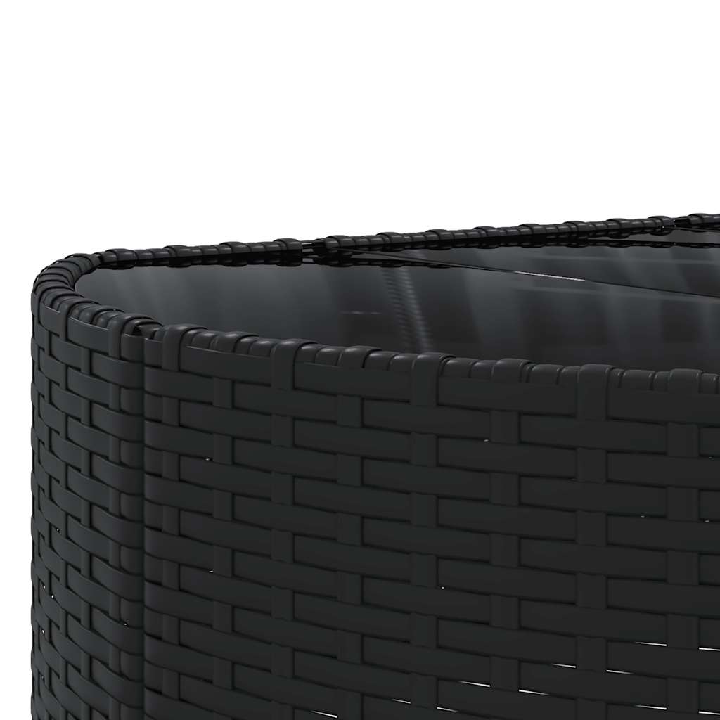 Set Divani da Giardino con Cuscini 7pz Nero Polyrattan