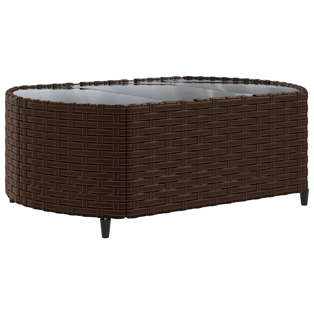 Set Divani da Giardino 7 pz con Cuscini Marrone in Polyrattan