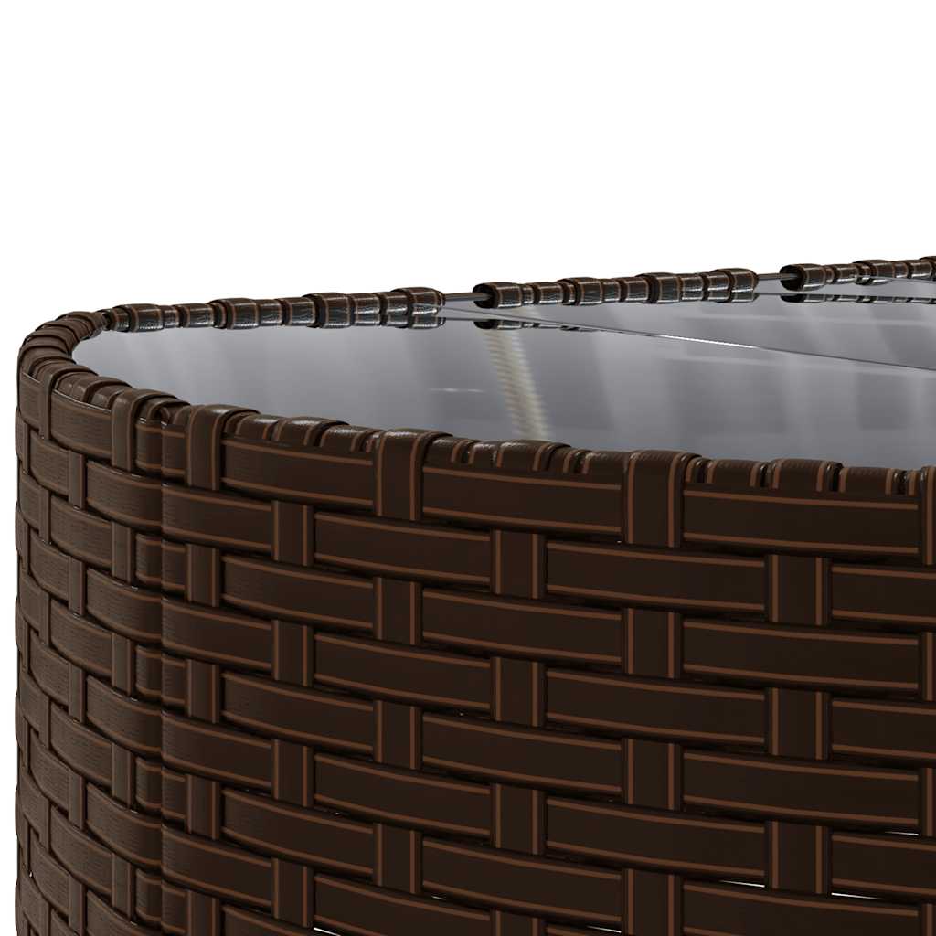 Set Divani da Giardino 7 pz con Cuscini Marrone in Polyrattan