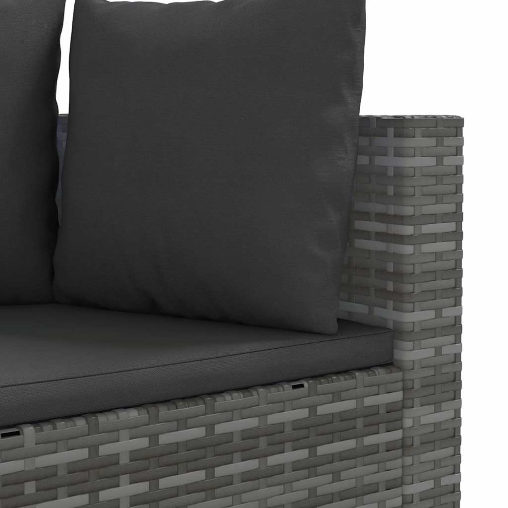 Set Divani da Giardino 7 pz con Cuscini Grigio in Polyrattan