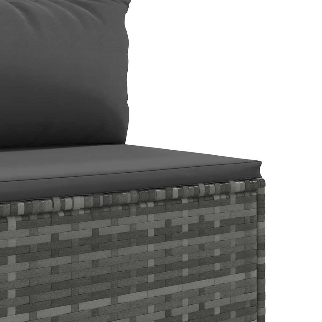 Set Divani da Giardino 7 pz con Cuscini Grigio in Polyrattan