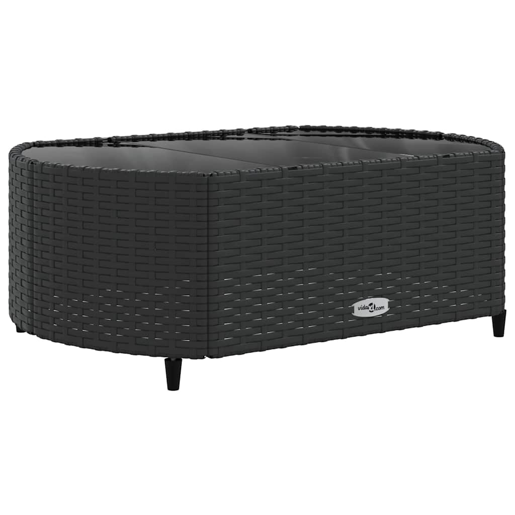 Set Divani da Giardino con Cuscini 7pz Nero Polyrattan