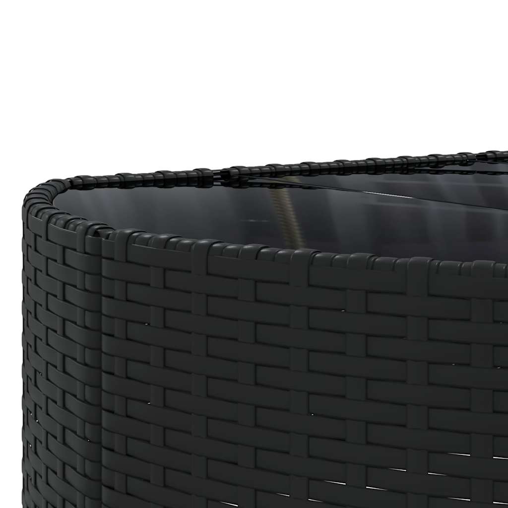 Set Divani da Giardino con Cuscini 7pz Nero Polyrattan
