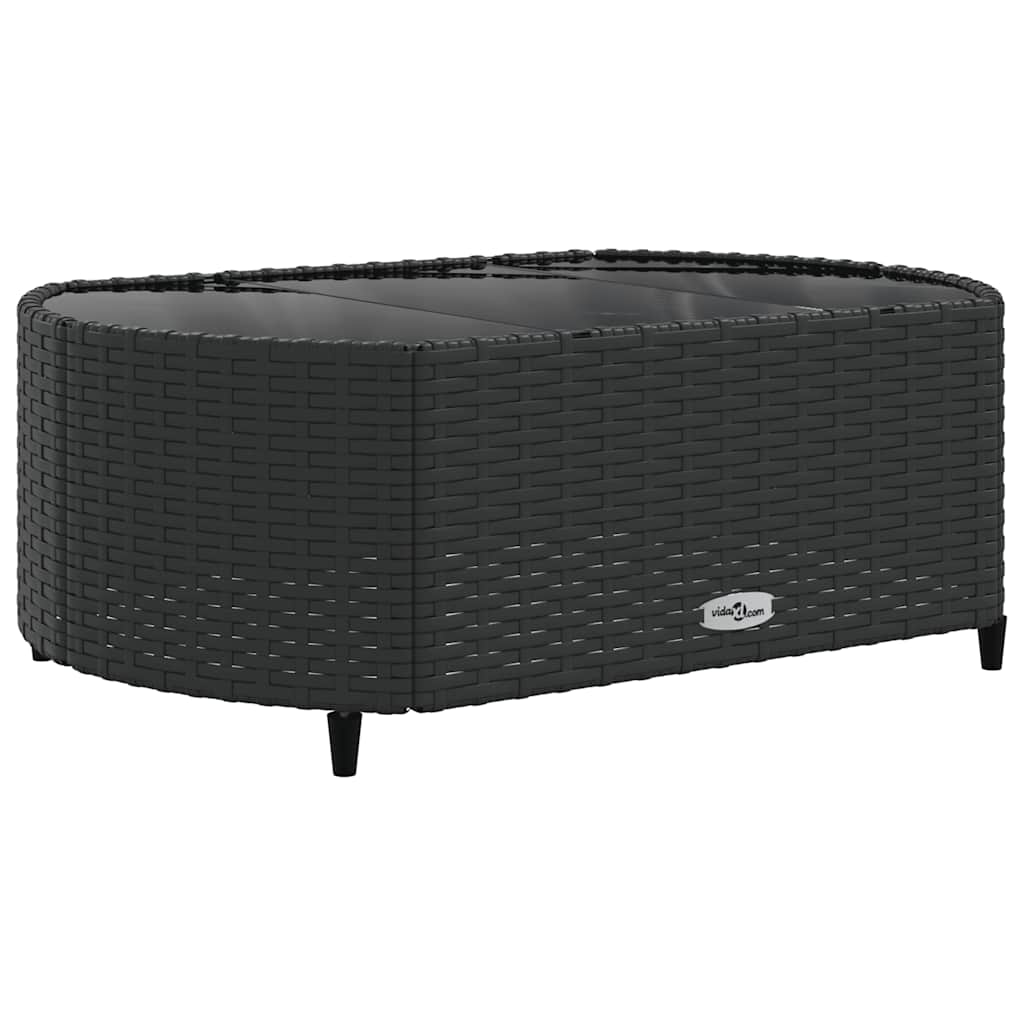 Set Divano da Giardino 6 pz con Cuscini Nero in Polyrattan
