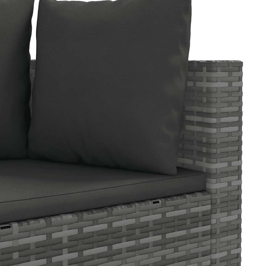 Set Divani da Giardino 7 pz con Cuscini Grigio in Polyrattan