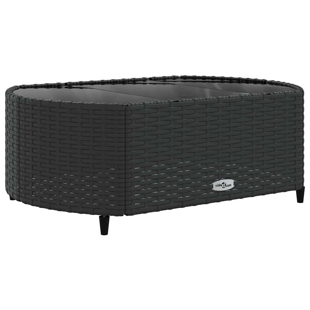 Set Divani da Giardino con Cuscini 7pz Nero Polyrattan