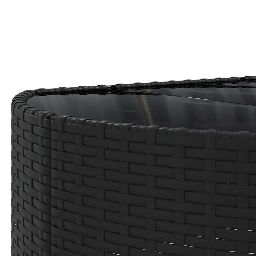 Set Divani da Giardino con Cuscini 7pz Nero Polyrattan