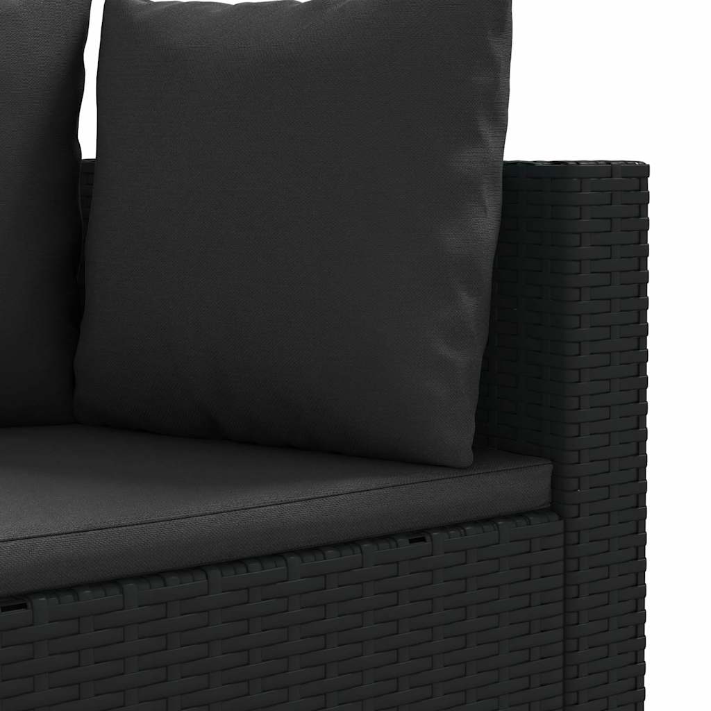 Set Divani da Giardino 5 pz con Cuscini in Polyrattan Nero