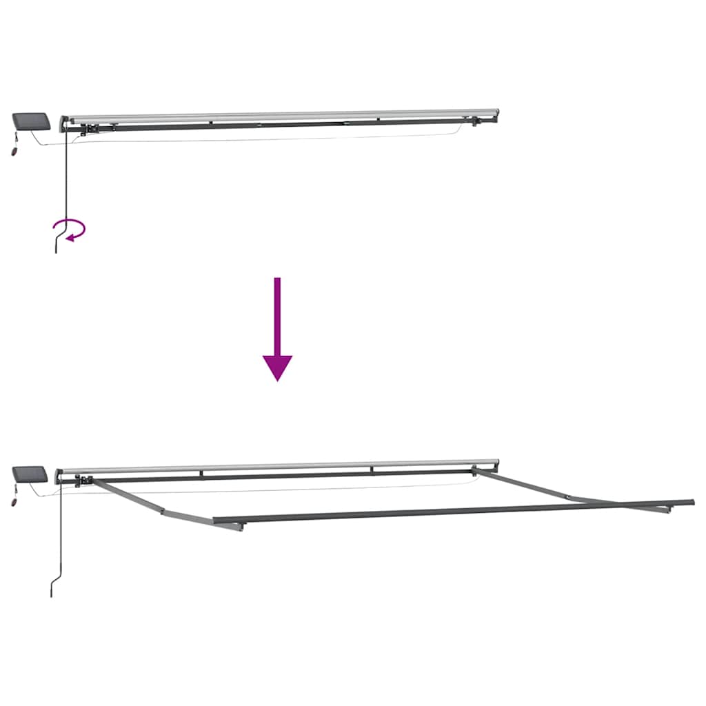 Tenda da Sole Retrattile Manuale con LED Bordò 400x300 cm