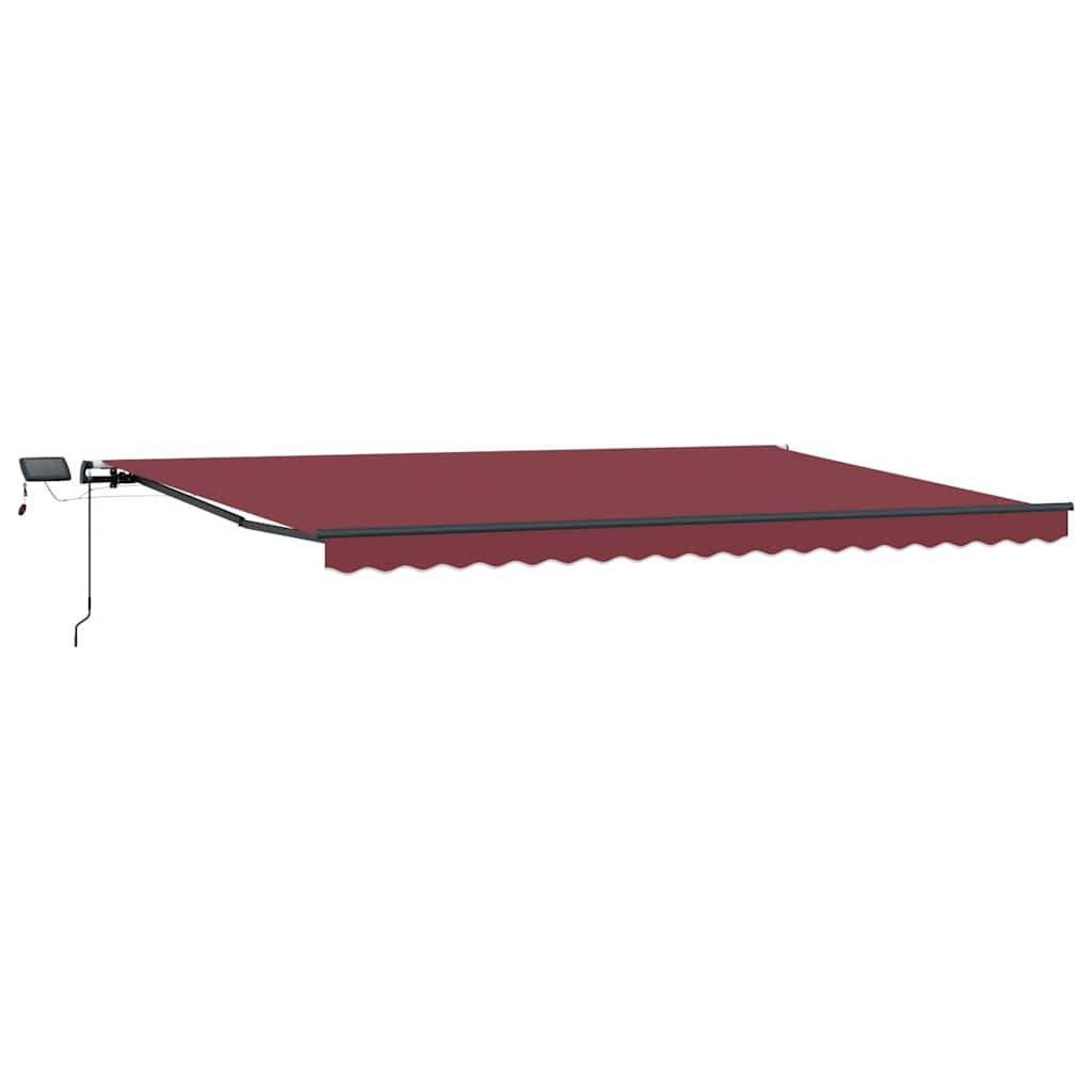 Tenda da Sole Retrattile Manuale con LED Bordò 500x300 cm