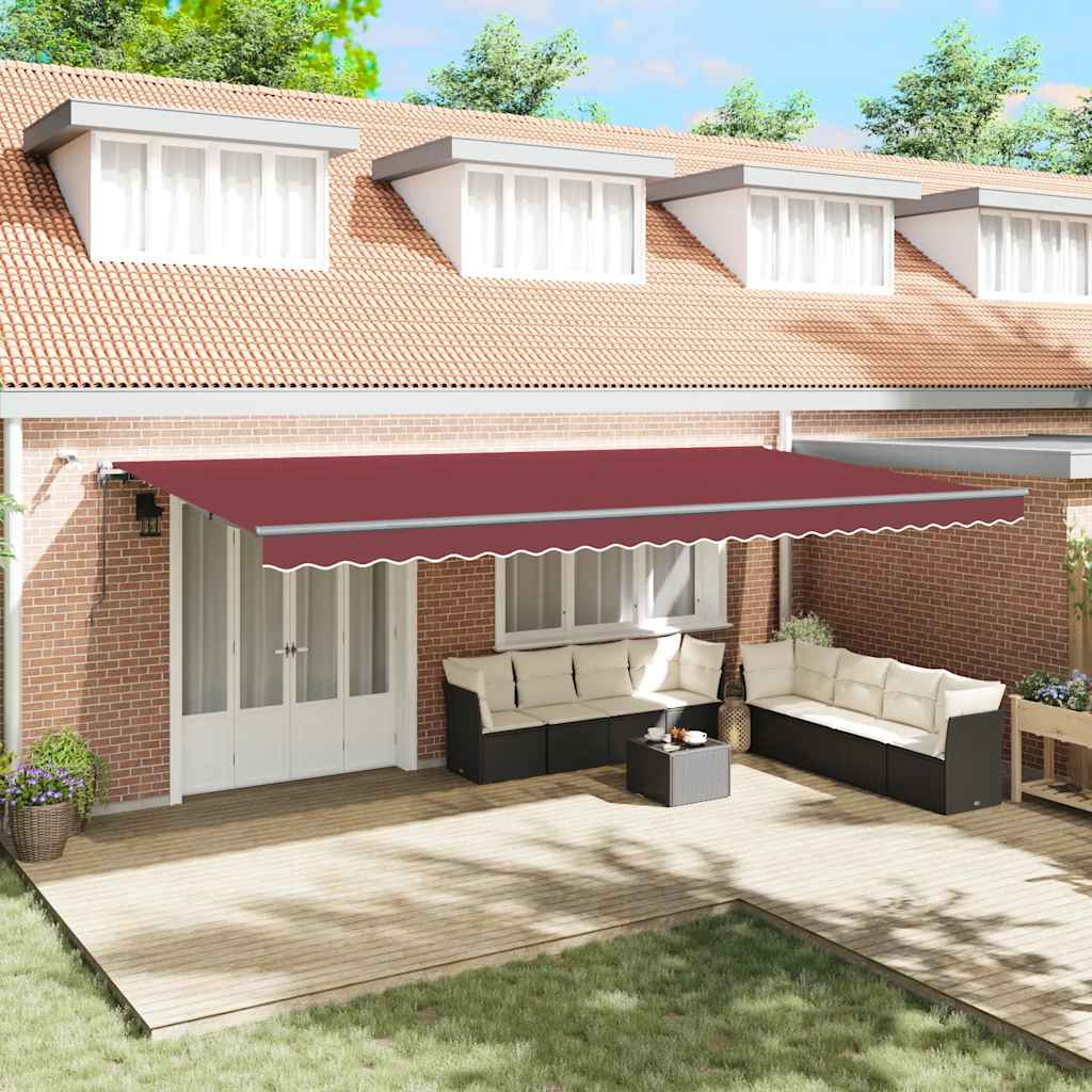 Tenda retrattile Borgogna 600 × 300 cm Poliestere