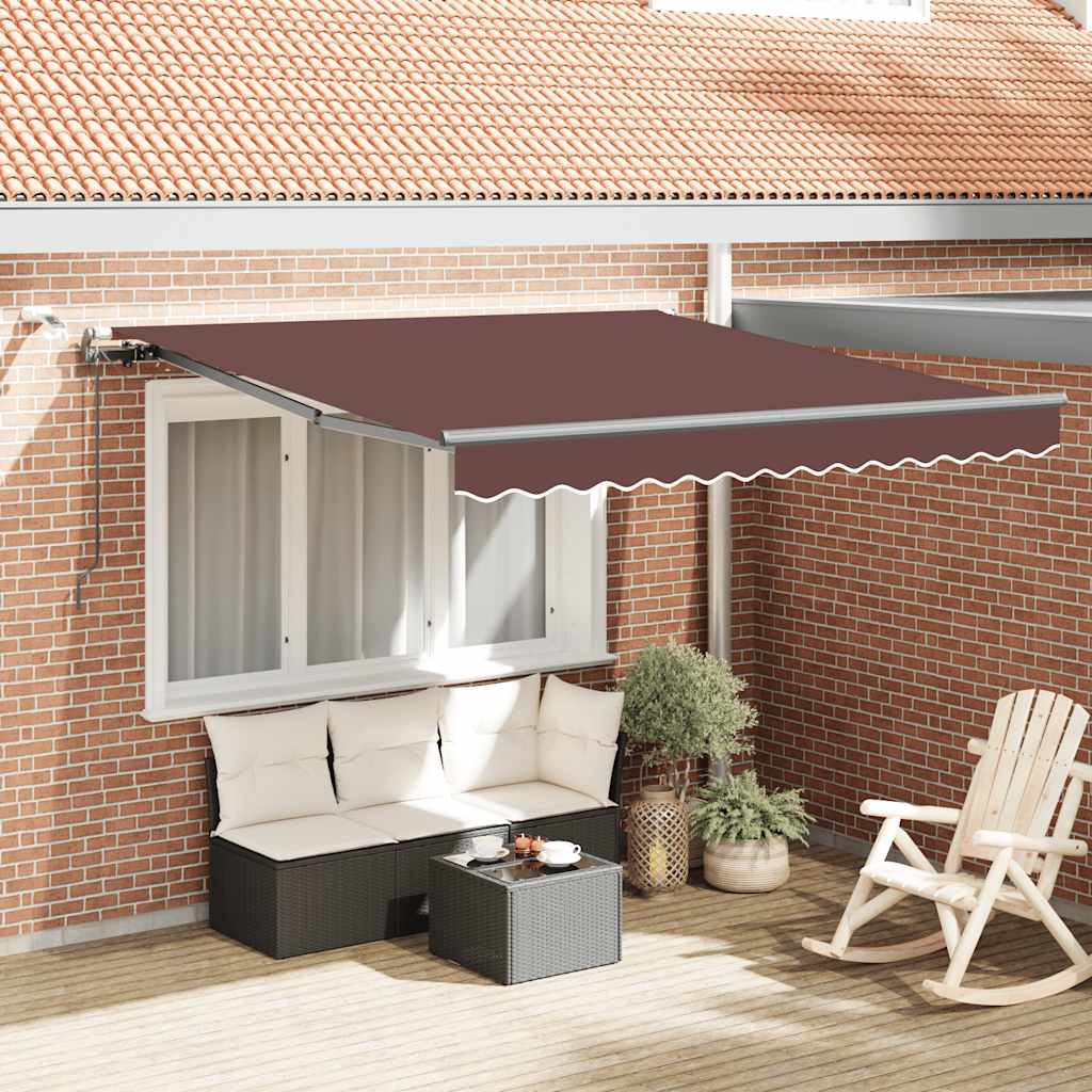 Tenda retrattile Marrone 300 x 250 cm Poliestere