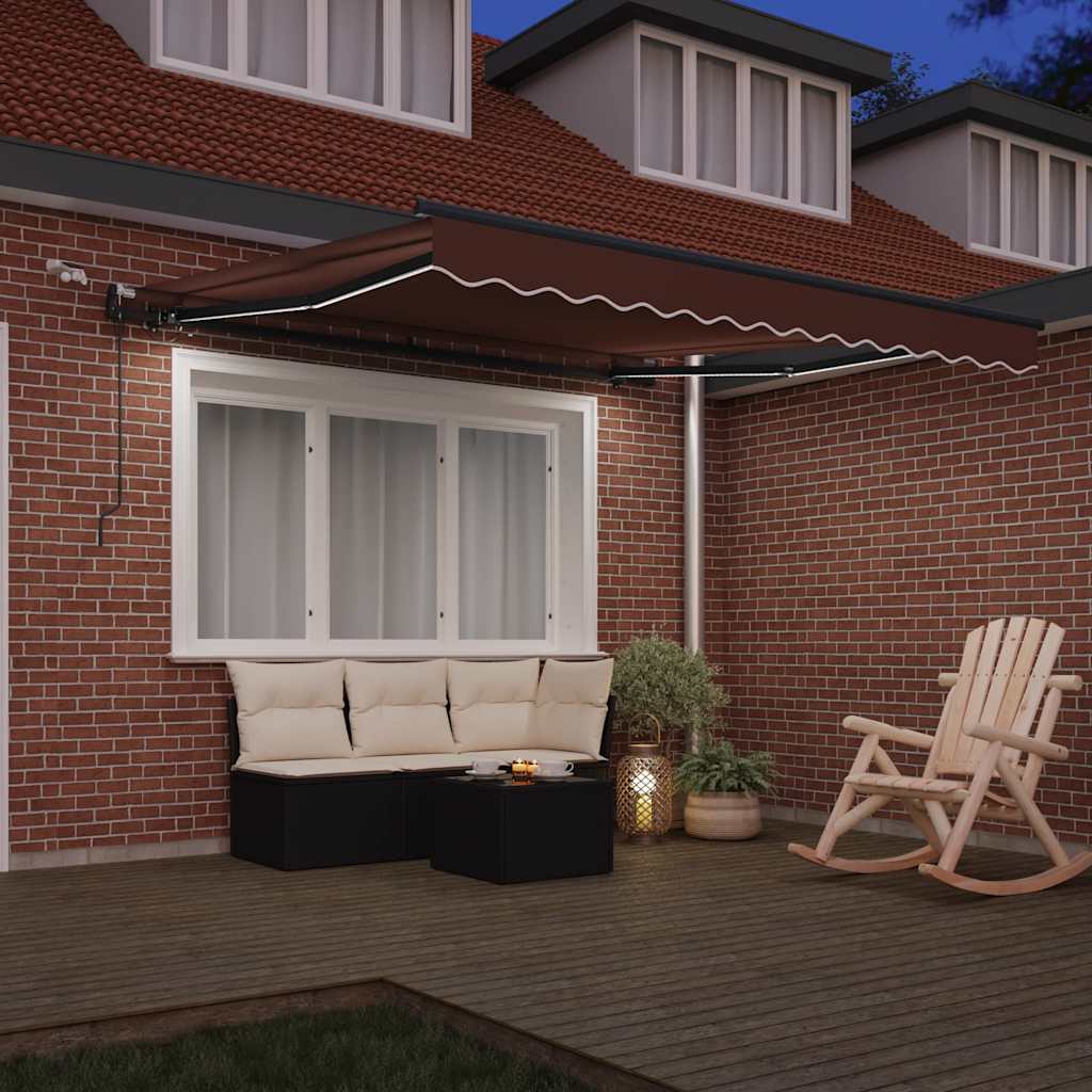 Tenda retrattile Marrone 300 x 250 cm Poliestere