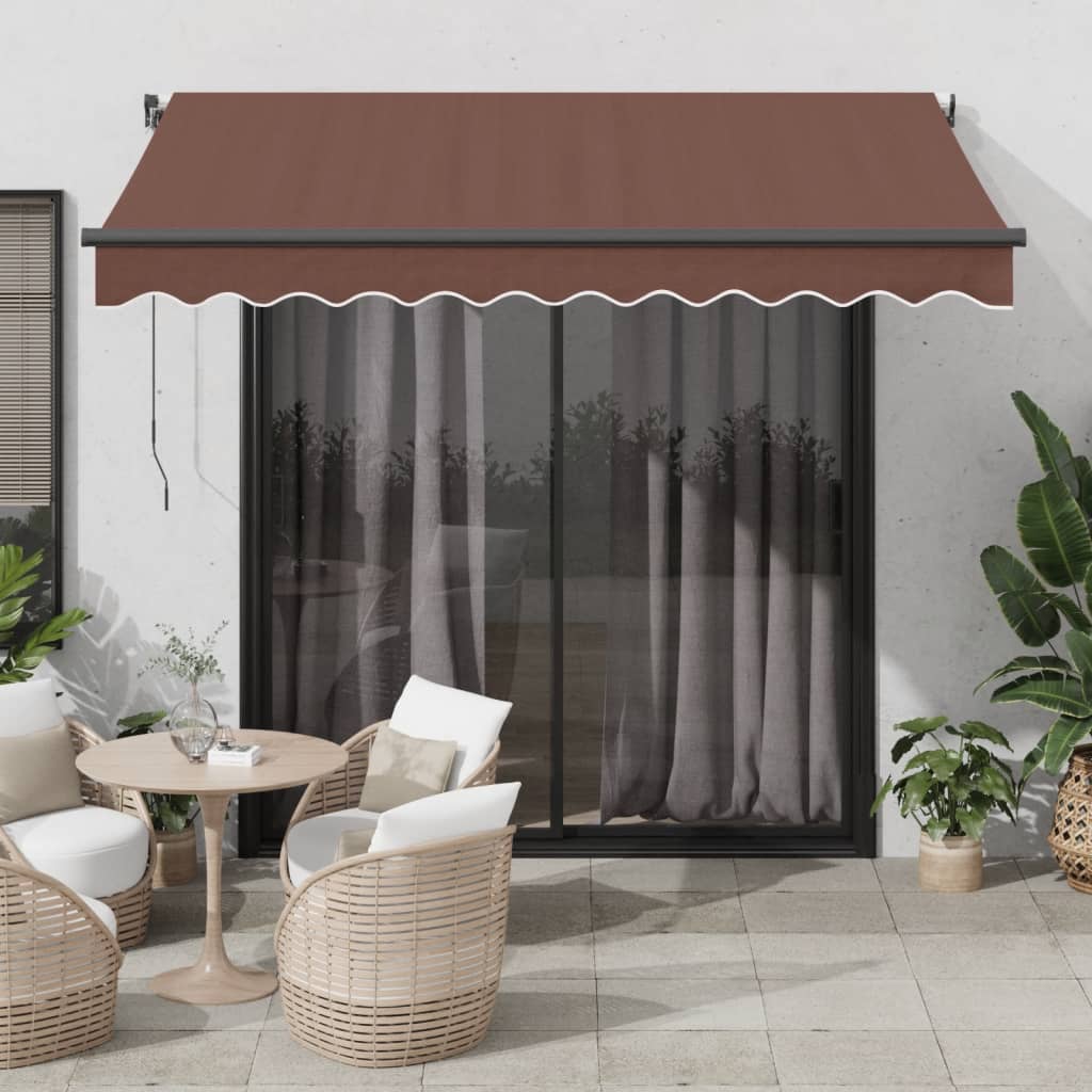 Tenda retrattile Marrone 350 x 250 cm Poliestere