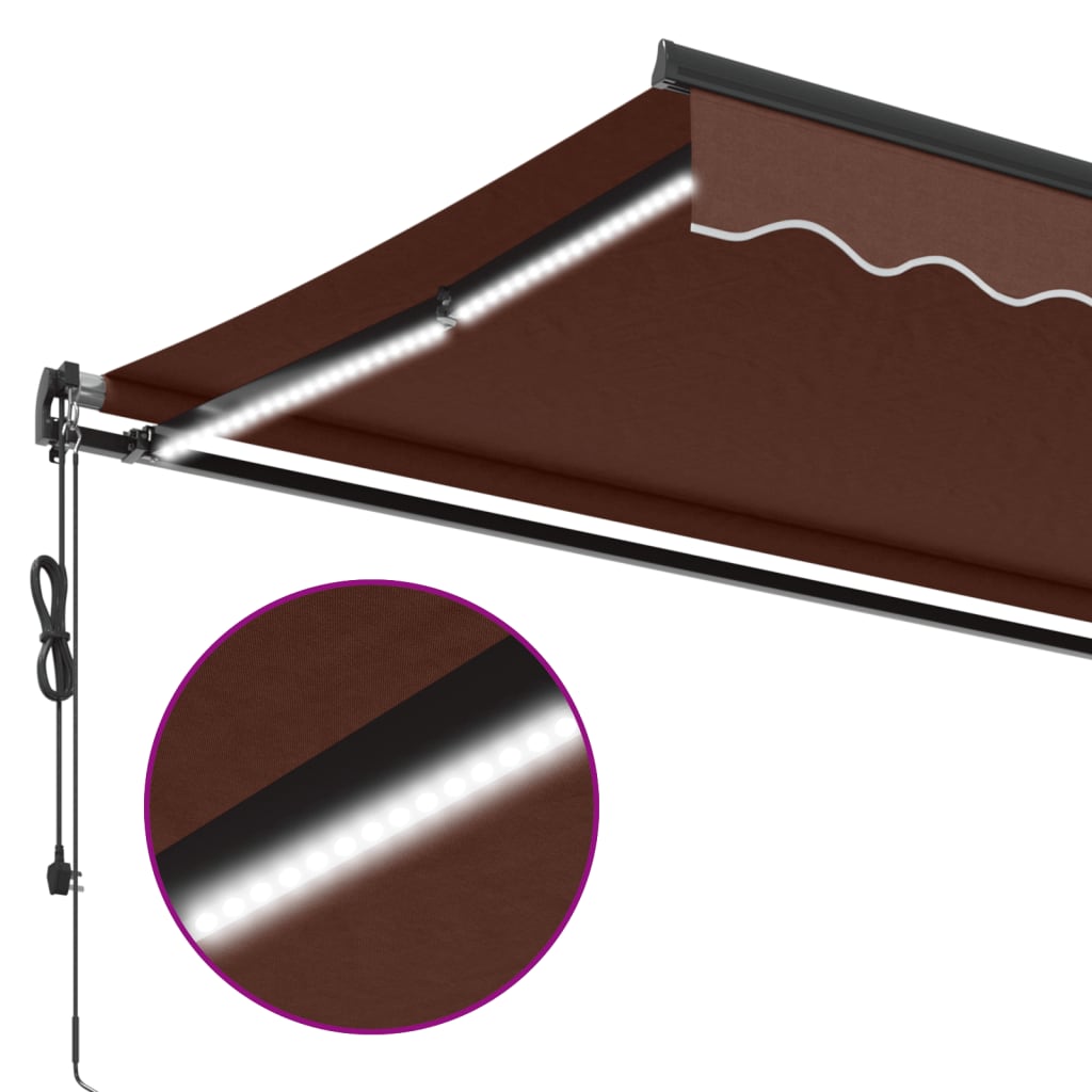 Tenda retrattile Marrone 350 x 250 cm Poliestere