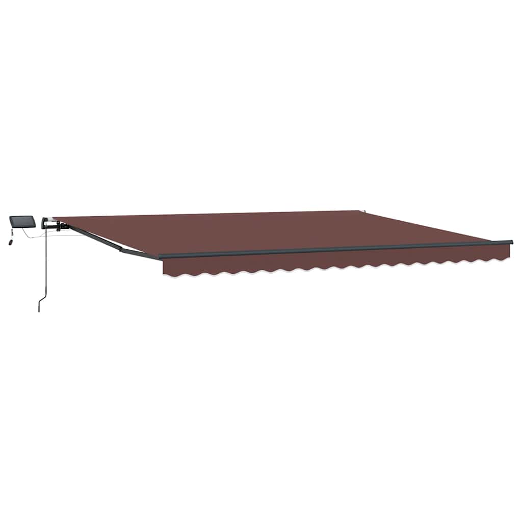 Tenda da Sole Retrattile Manuale con LED Marrone 400x300 cm