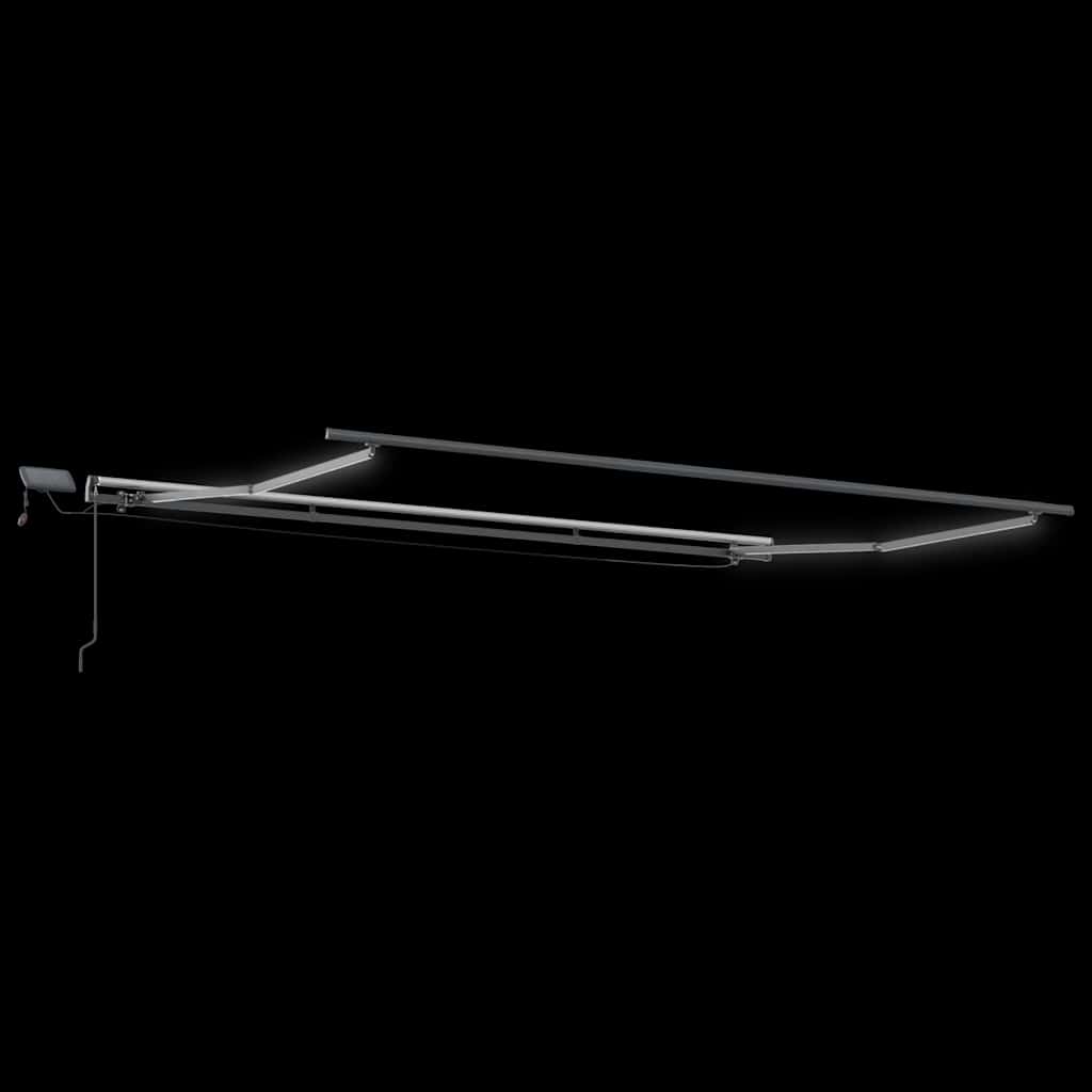 Tenda da Sole Retrattile Manuale con LED Marrone 400x300 cm