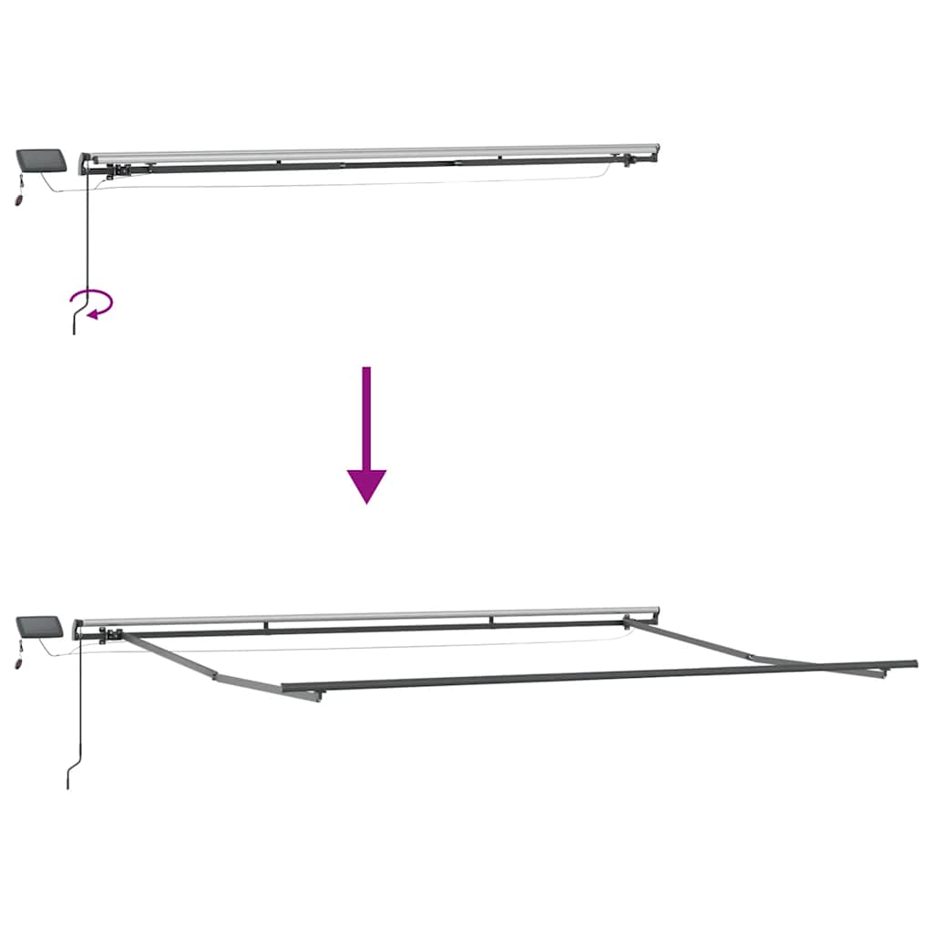 Tenda da Sole Retrattile Manuale con LED Marrone 400x300 cm