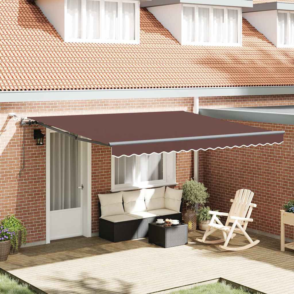 Tenda retrattile Marrone 400 × 300 cm Poliestere