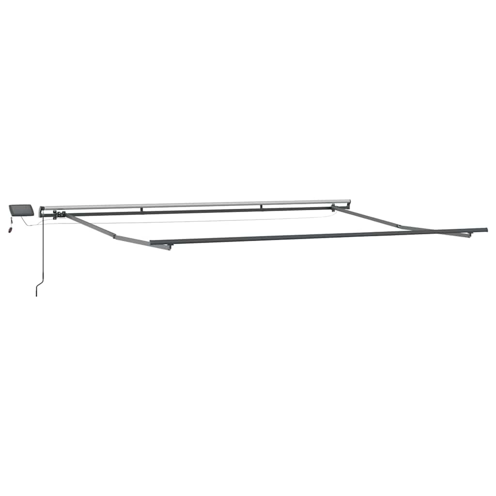 Tenda da Sole Retrattile Manuale con LED Marrone 500x300 cm
