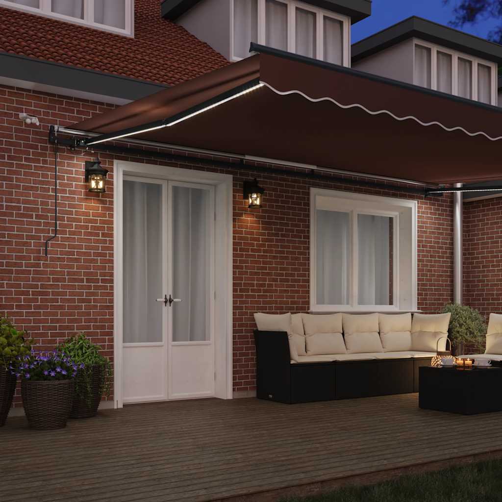 Tenda retrattile Marrone 500 × 300 cm Poliestere