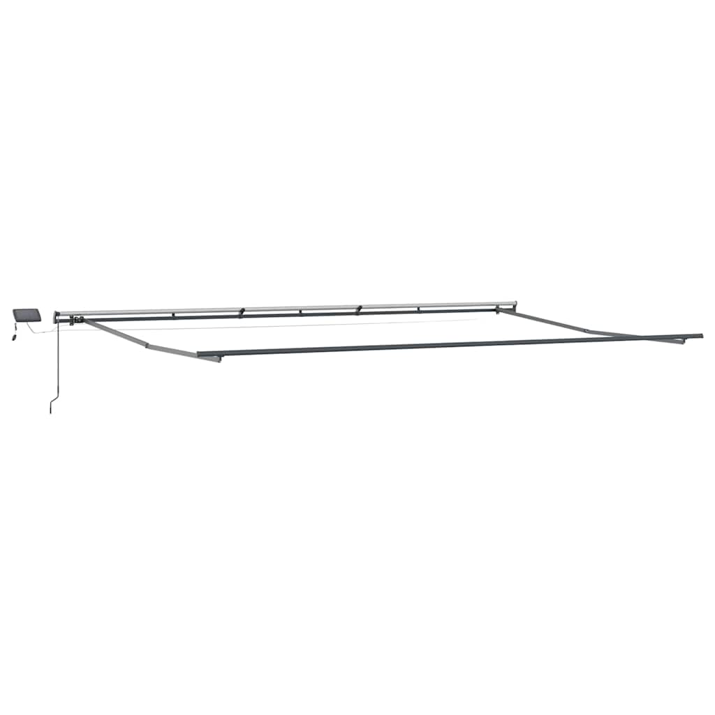 Tenda da Sole Retrattile Manuale con LED Marrone 600x300 cm