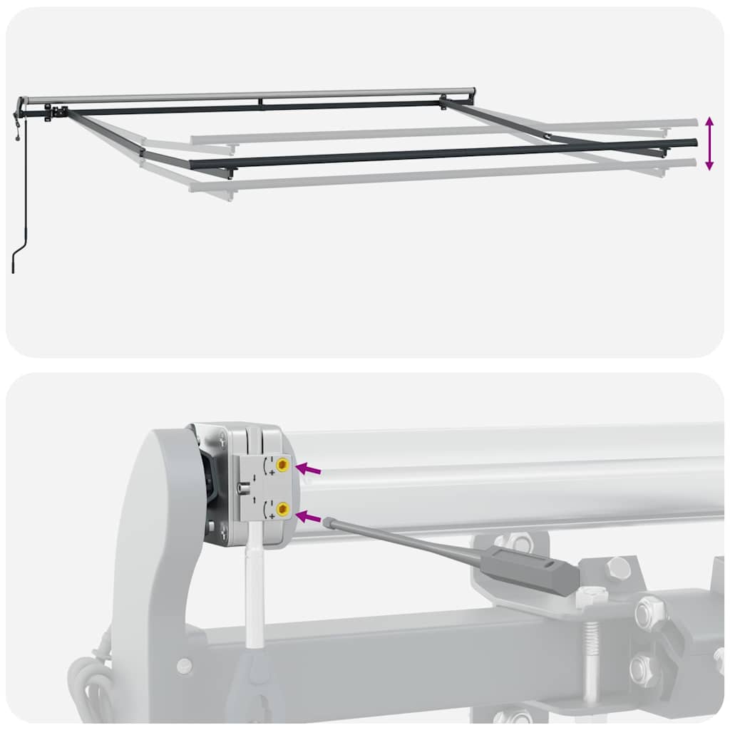 Tenda Sole Retrattile Automatica Antracite e Bianco 300x250 cm