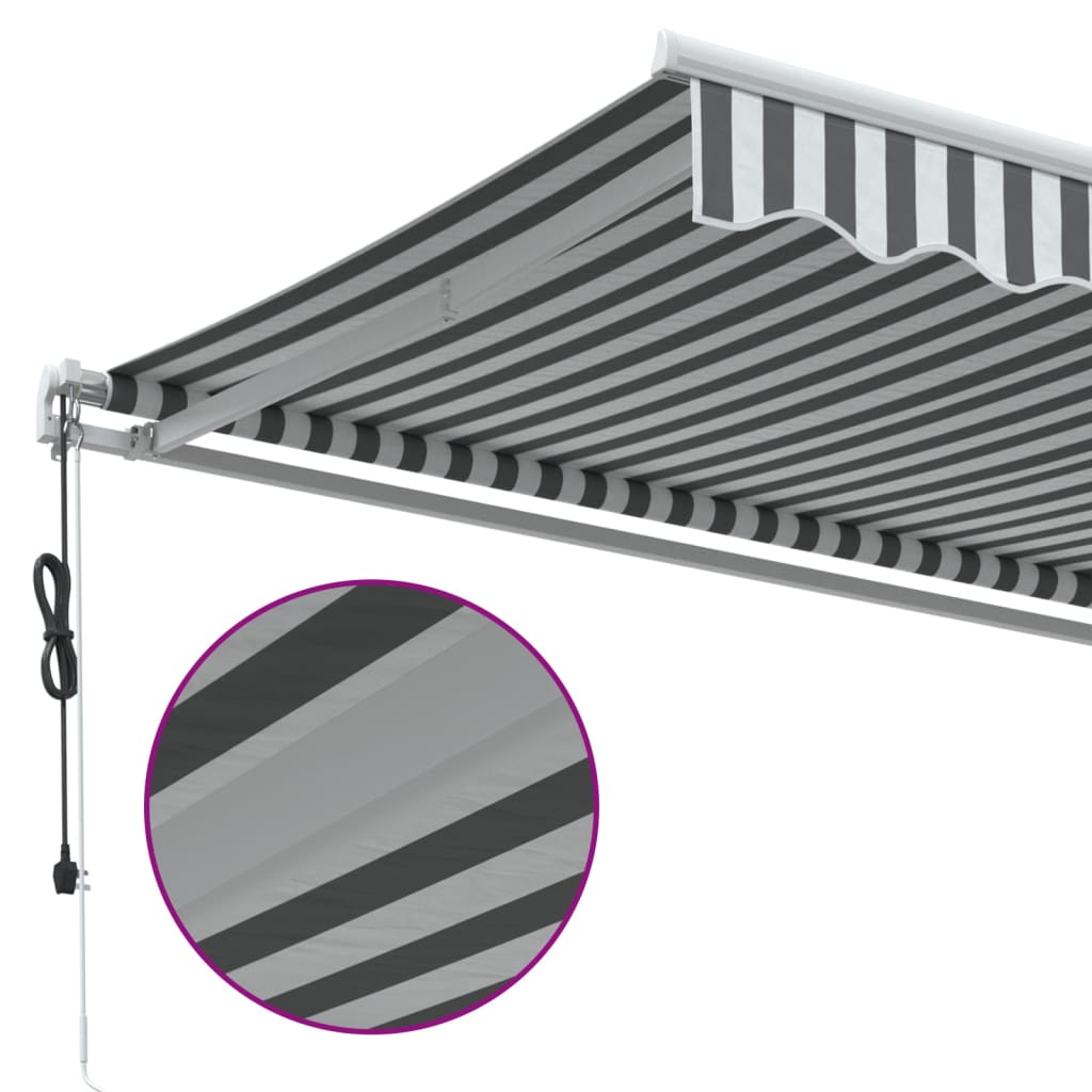 Tenda Retrattile Automatica Antracite e Bianco 350x250 cm