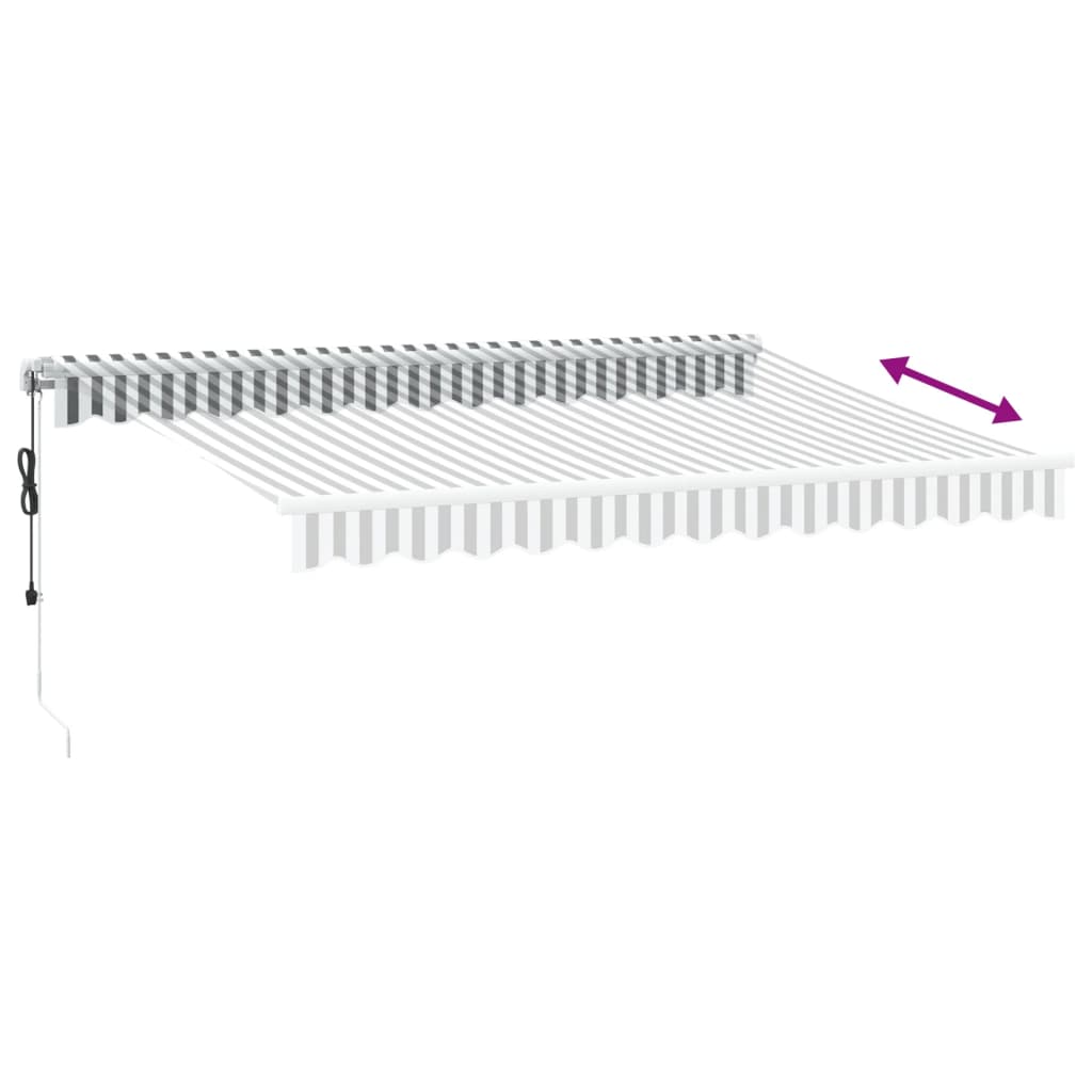 Tenda Retrattile Automatica Antracite e Bianco 350x250 cm