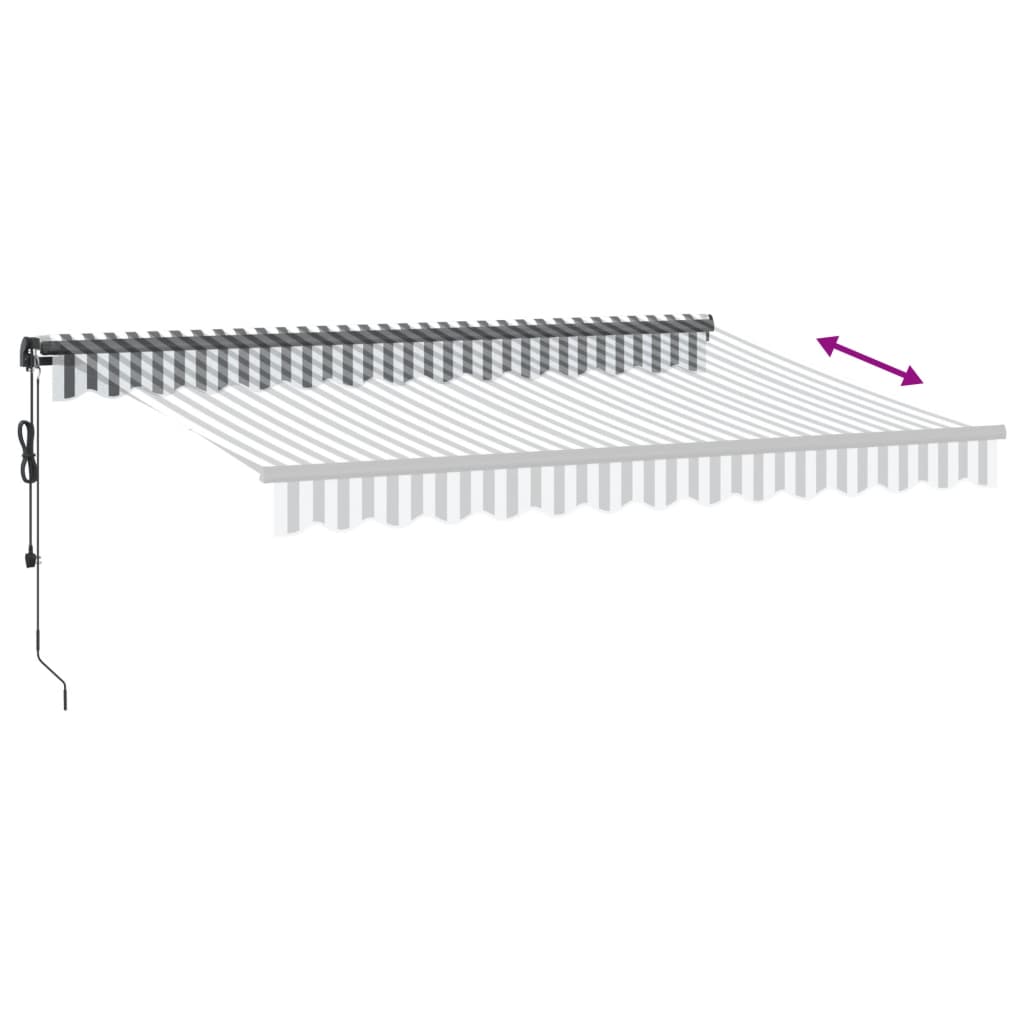 Tenda retrattile Antracite e Bianco 350 x 250 cm Poliestere