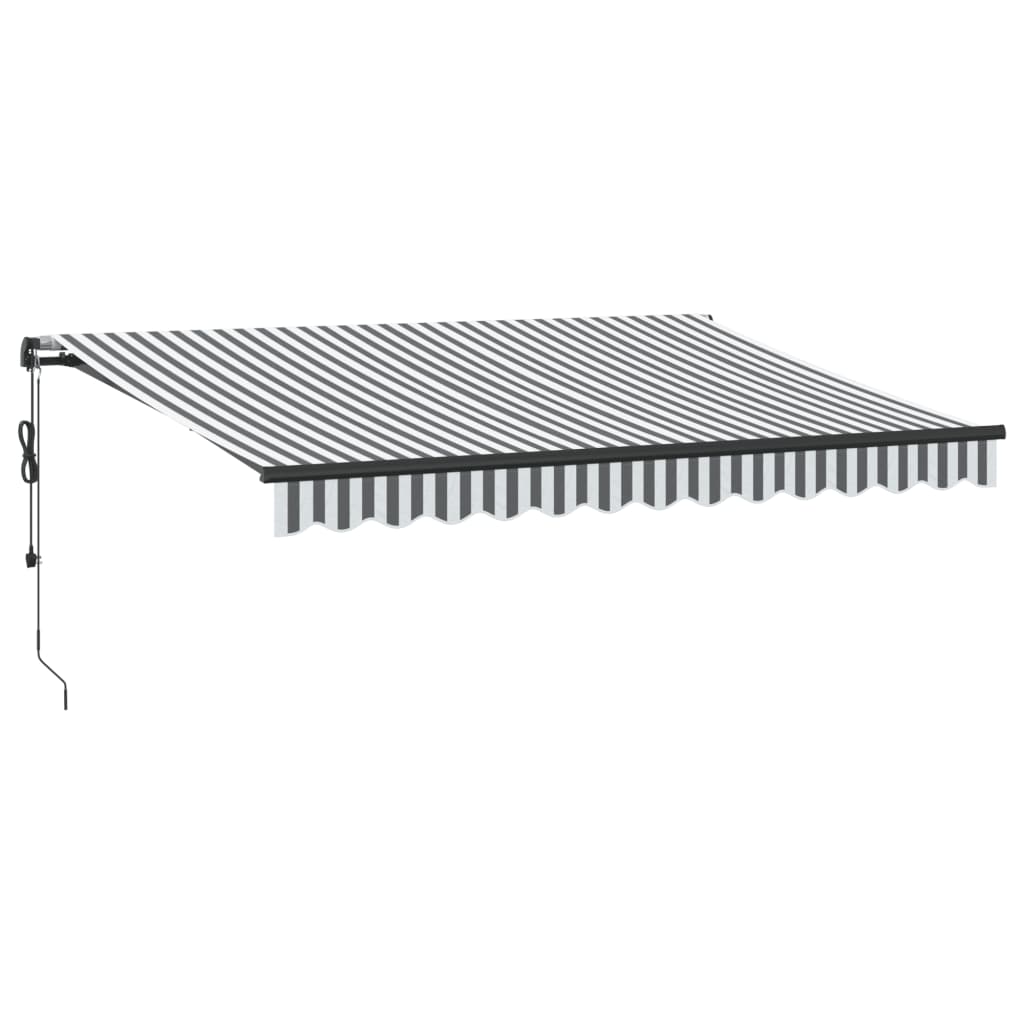 Tenda retrattile Antracite e Bianco 350 x 250 cm Poliestere