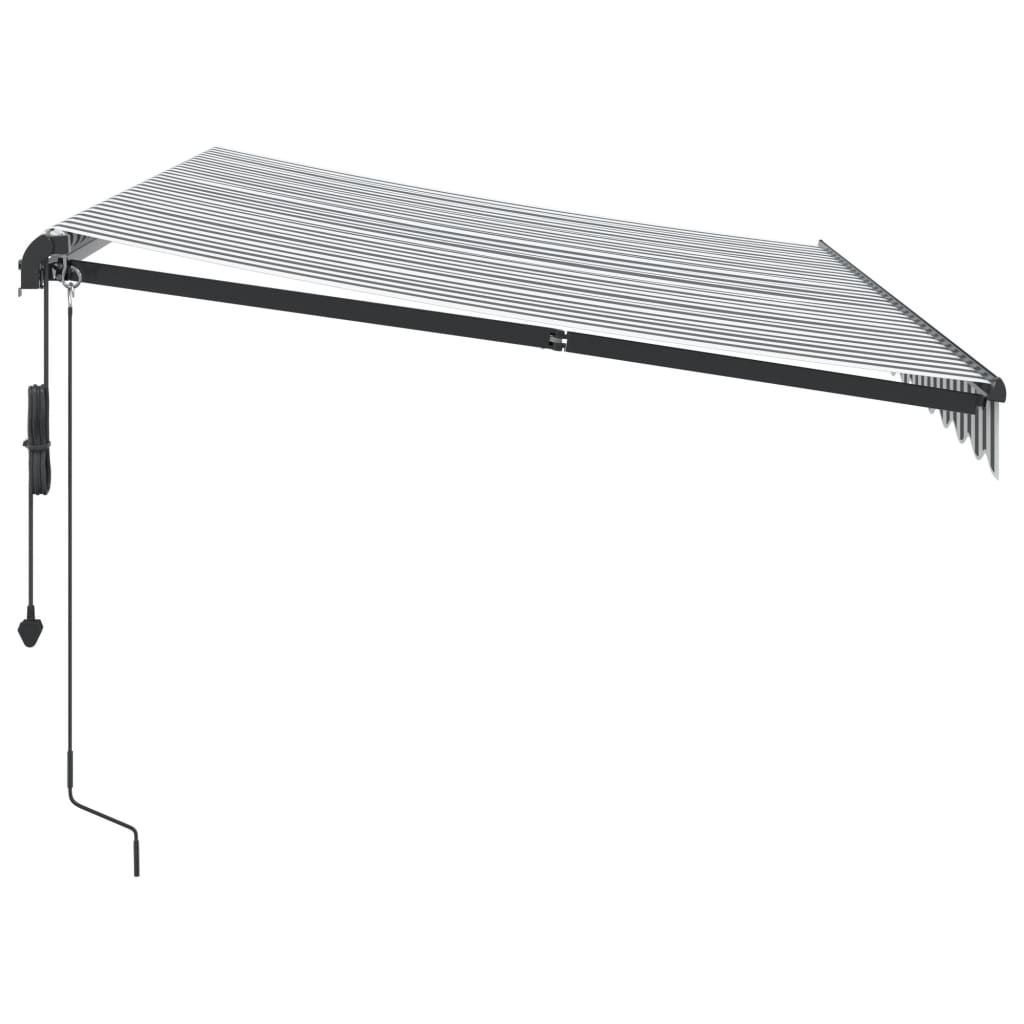Tenda retrattile Antracite e Bianco 350 x 250 cm Poliestere