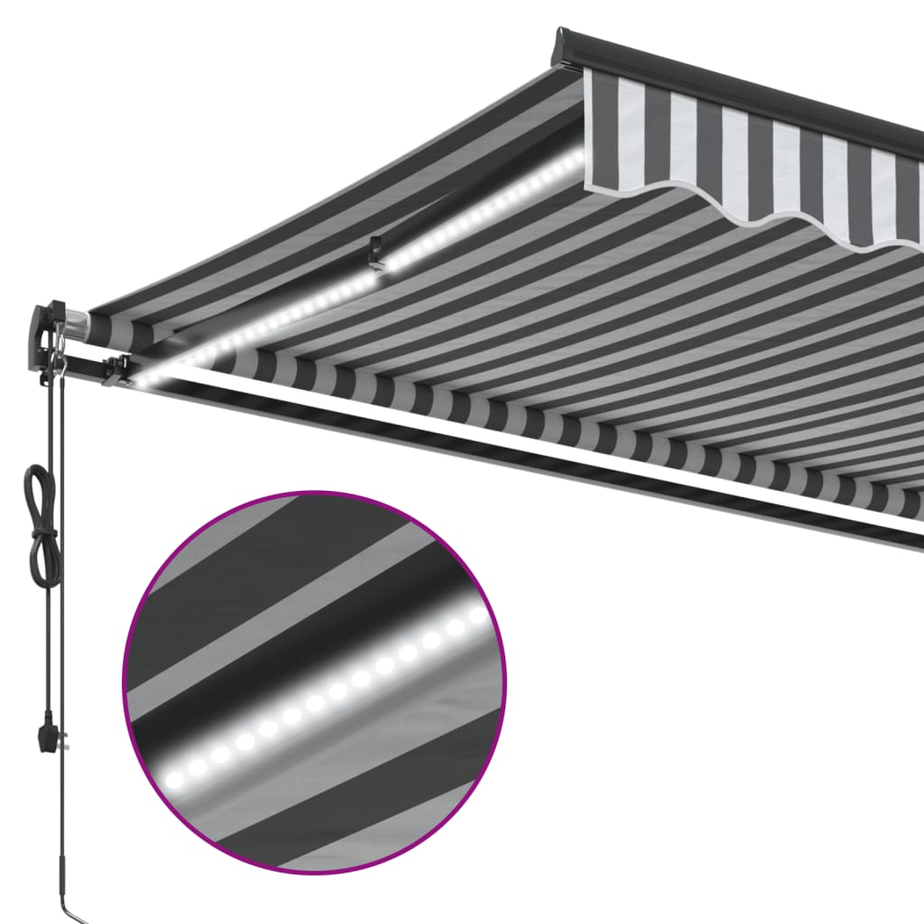 Tenda retrattile Antracite e Bianco 350 x 250 cm Poliestere