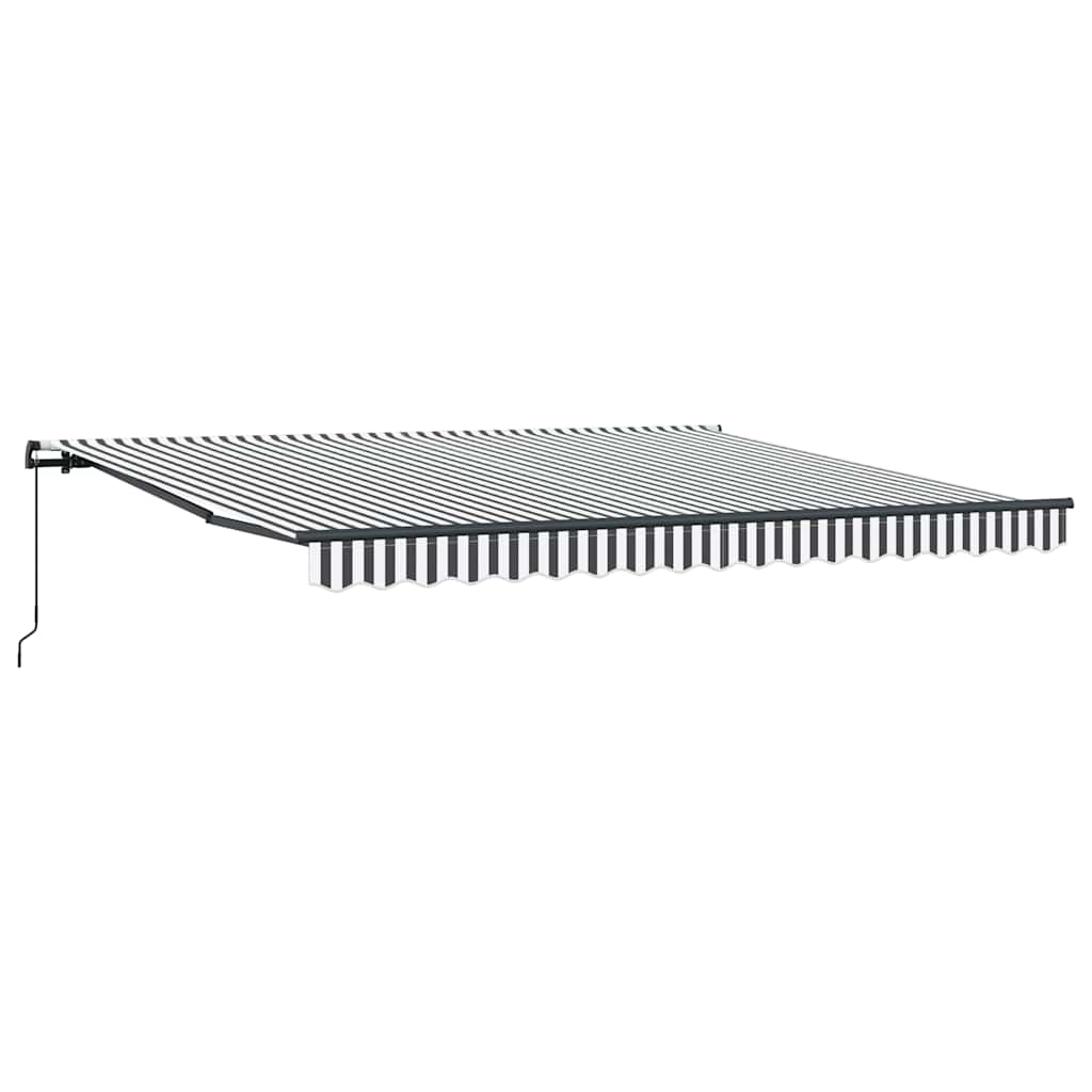 Tenda da Sole Retrattile Manuale Antracite e Bianco 400x300 cm