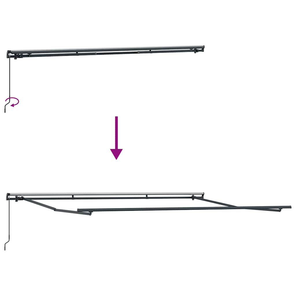 Tenda da Sole Retrattile Manuale Antracite e Bianco 400x300 cm