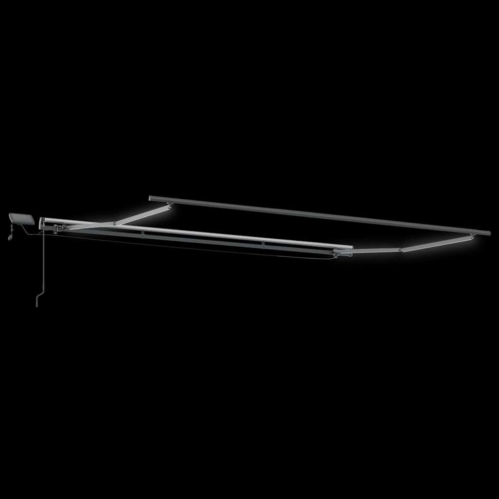 Tenda Retrattile Manuale con LED Antracite e Bianco 400x300 cm