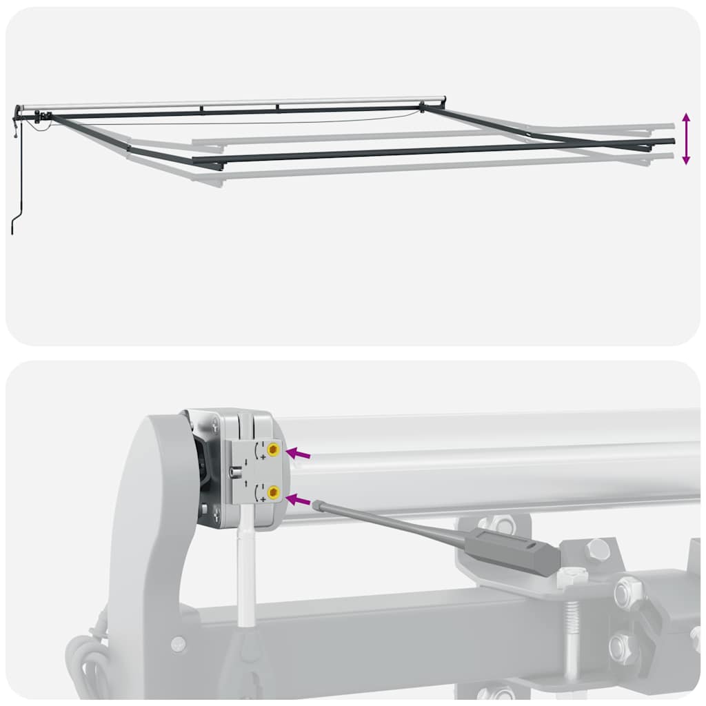 Tenda retrattile Antracite e Bianco 400 × 300 cm Poliestere