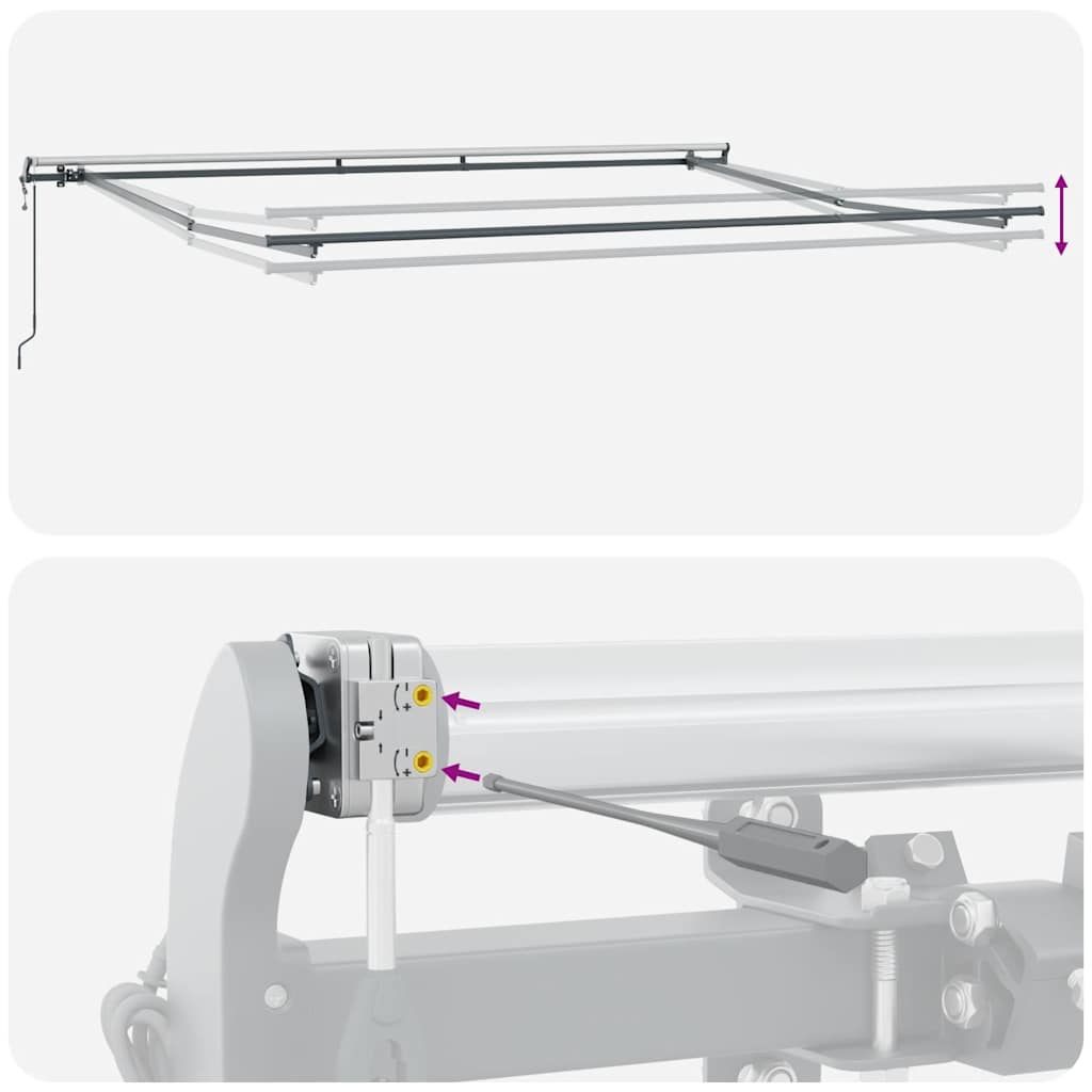 Tenda Retrattile Automatica Antracite e Bianco 450x300 cm