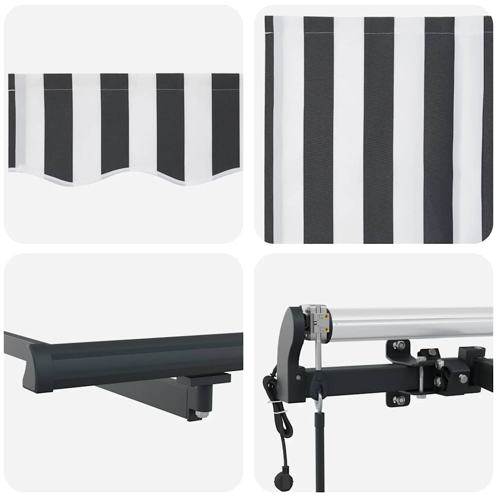 Tenda Retrattile Automatica Antracite e Bianco 450x300 cm