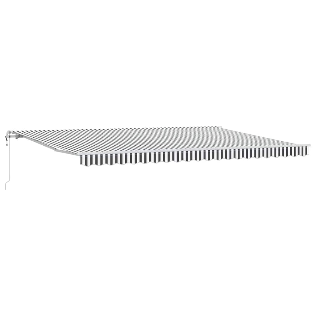 Tenda Sole Retrattile Automatica Antracite e Bianco 500x300 cm