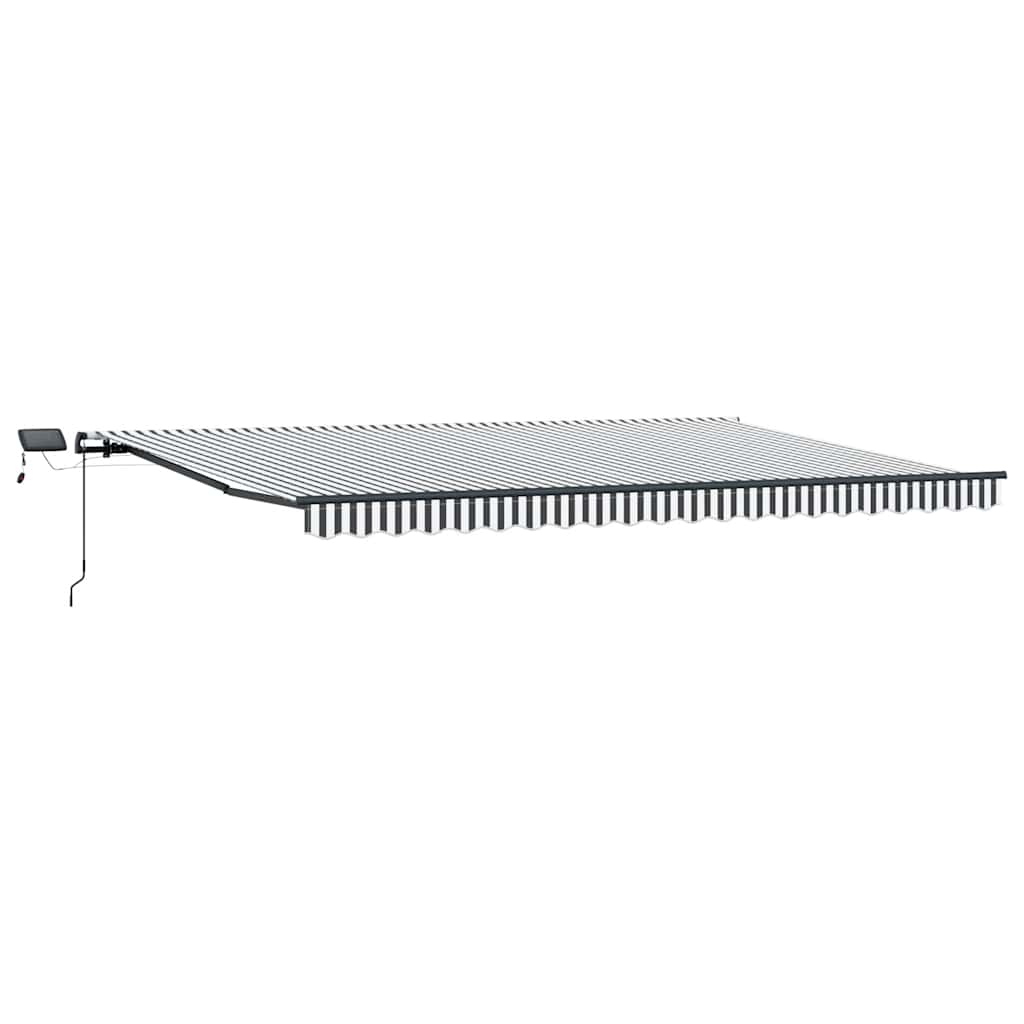 Tenda Retrattile Manuale con LED Antracite/ Bianco 500x300 cm