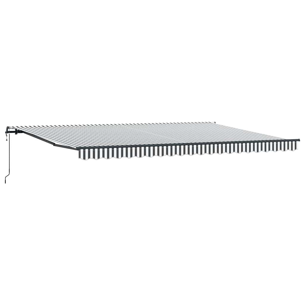 Tenda Sole Retrattile Automatica Antracite e Bianco 500x300 cm