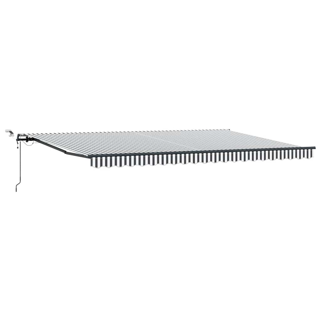 Tenda retrattile Antracite e Bianco 500 × 300 cm Poliestere