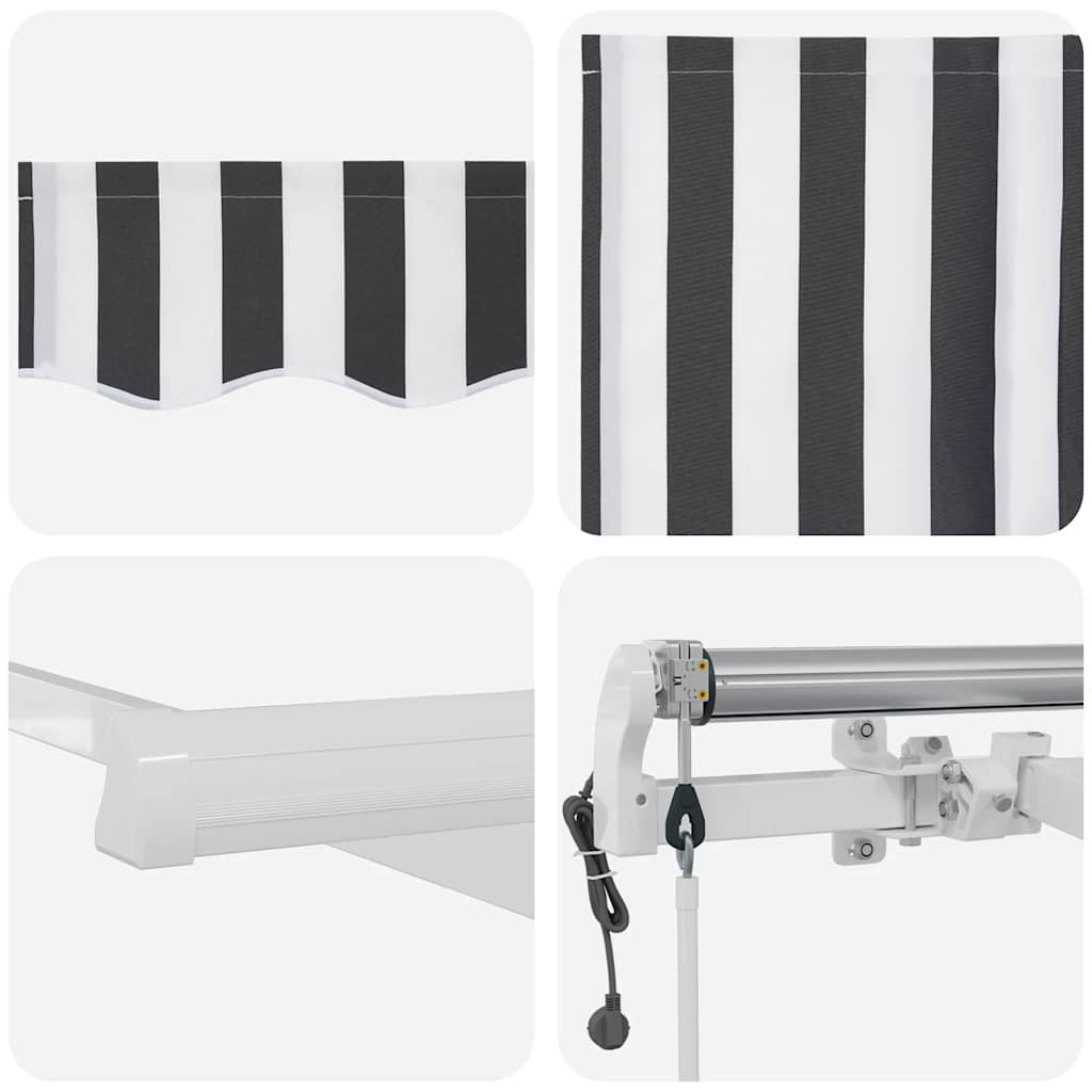 Tenda Sole Retrattile Automatica 600x300 cm Antracite e Bianco