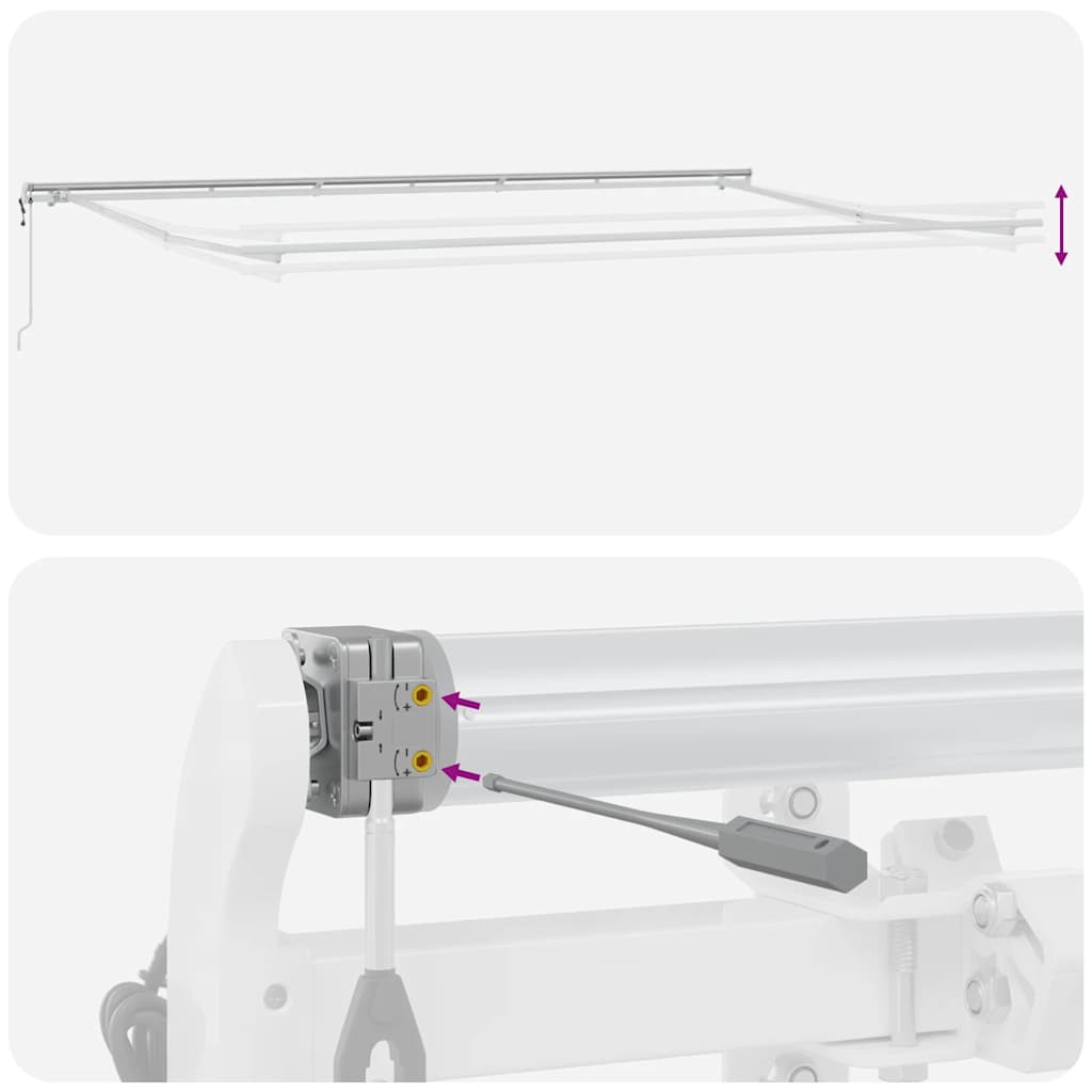 Tenda Sole Retrattile Automatica 600x300 cm Antracite e Bianco