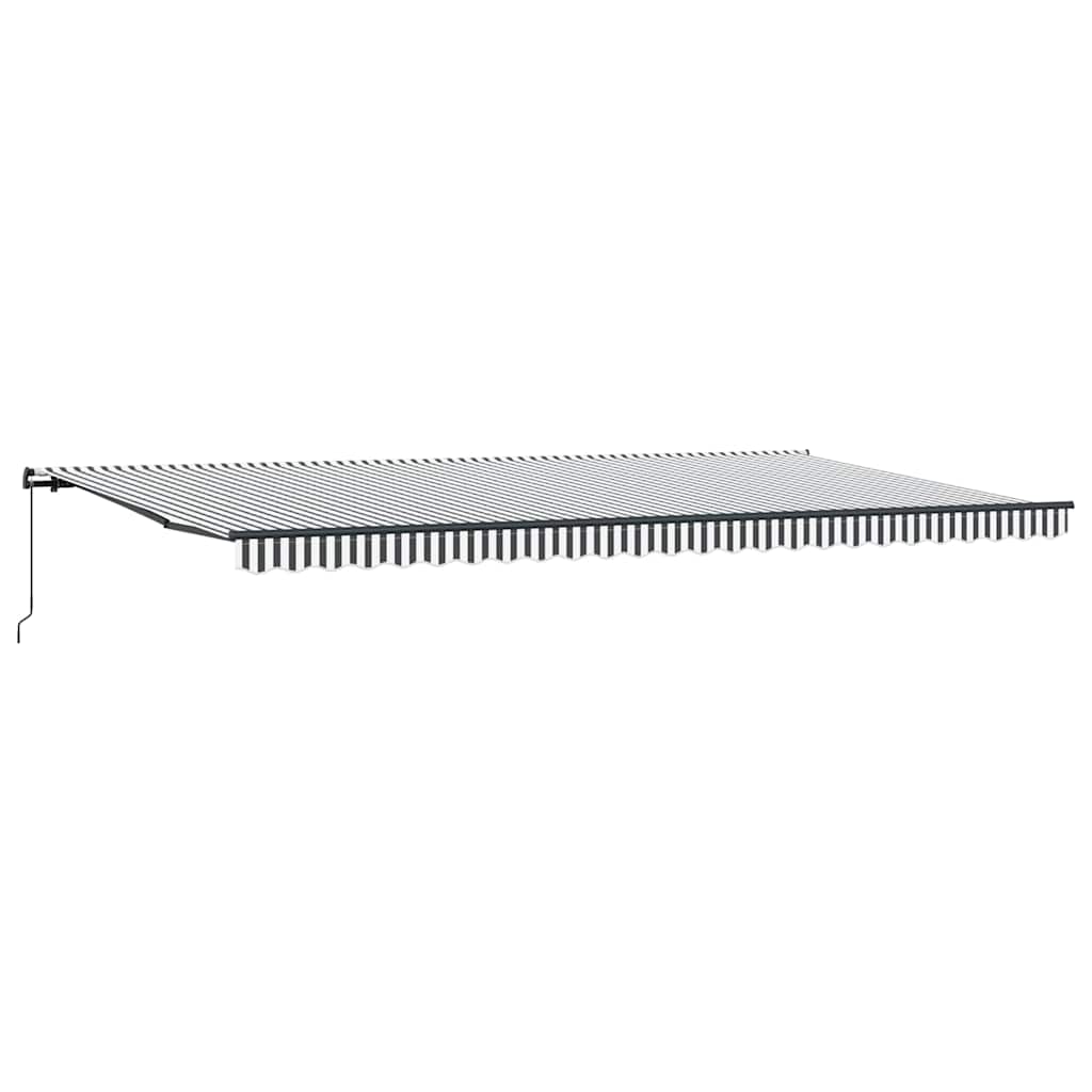 Tenda da Sole Retrattile Manuale Antracite e Bianco 600x300 cm